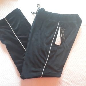 FINITY WOMAN Velour Pants BL W/White Stripe-SZ 2XL